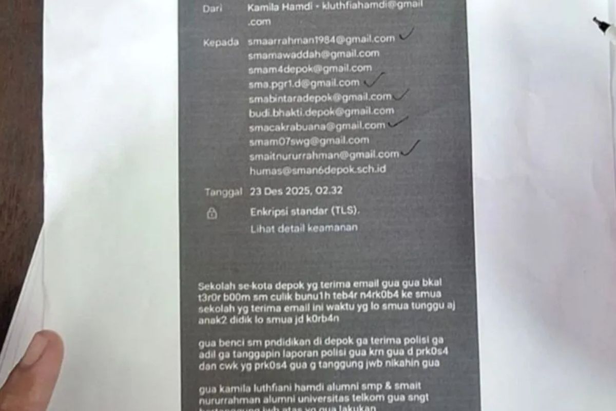 Polisi masih selidiki pelaku pengancaman bom 10 sekolah di Depok